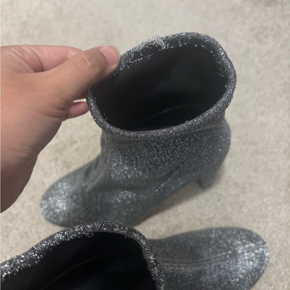 Elegant Silver Ankle Boots - Picture 7 of 10